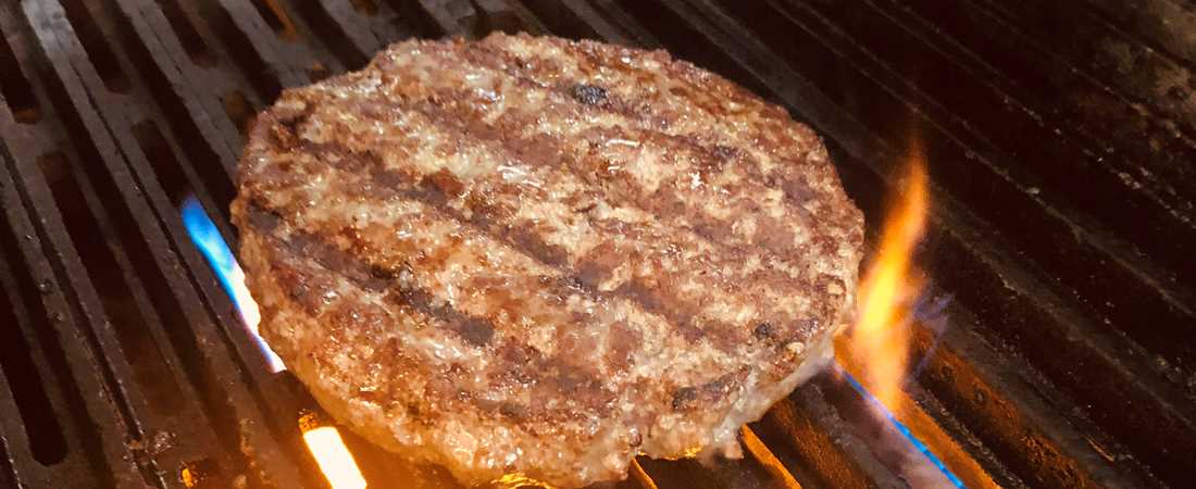 hamburger on a grill